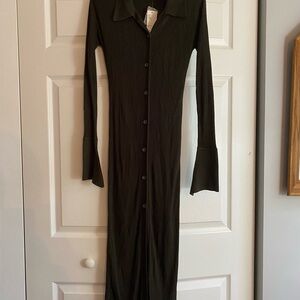 BNWT Vintage Urban Outfitters Olive Green Duster Cardigan/Maxi Dress